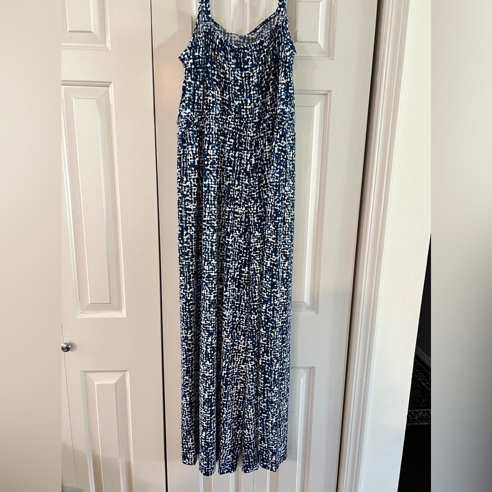 Lane Bryant Romper Royal blue and white